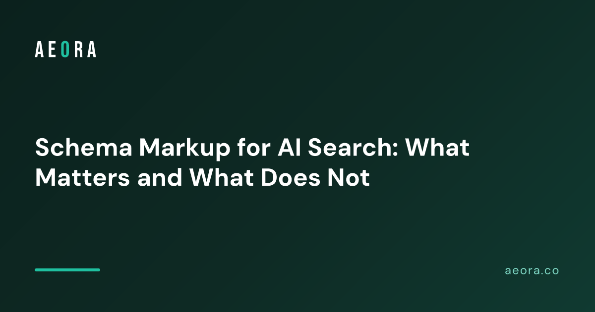 Schema Markup for AI Search: What Matters and What Does Not